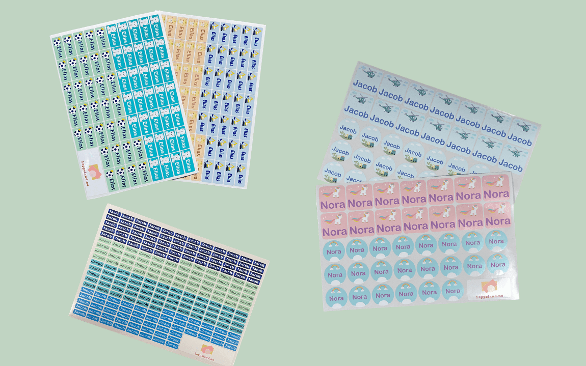 Navnelapper festet på barneklær og utstyr – guide til merking